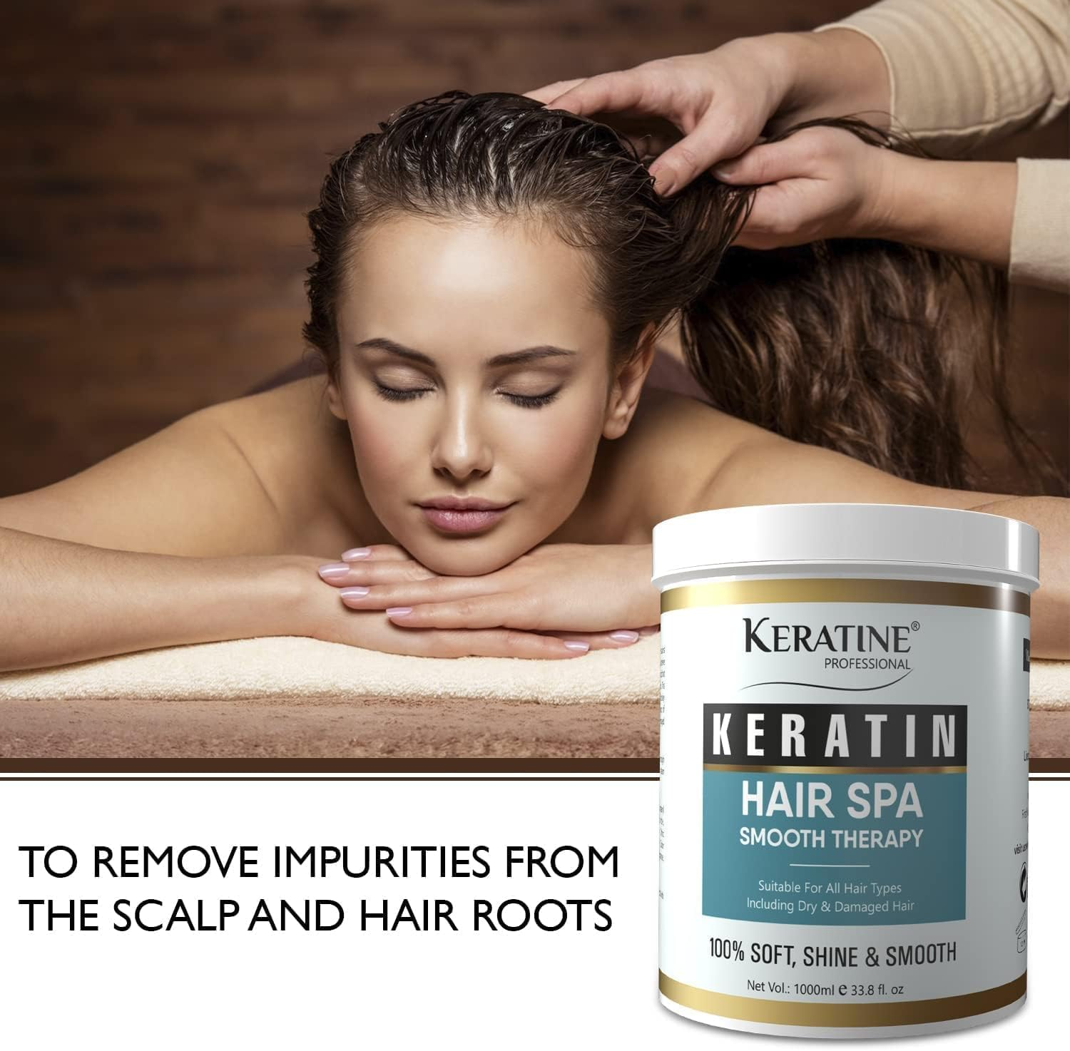 KERATINE PROFESSIONAL PREMIUM KERATIN HAIR SPA SMOOTH THERAPY | 100% Soft, Shine & Hair Repair | Infused with Brazilian Nut and Keratin | Treatment Protein Spa - Conditioning for Dry Damaged