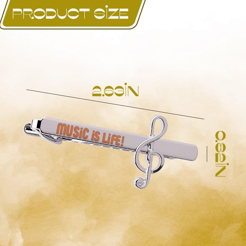 Music Themed Gifts for Musician Musicial Christmas Birthday Gifts for Friends Musicians Musical Tie Clip for Men Best Friend Musician Retirement Presents for Coworker Musicians Music Lovers Gift Ideas image number 1