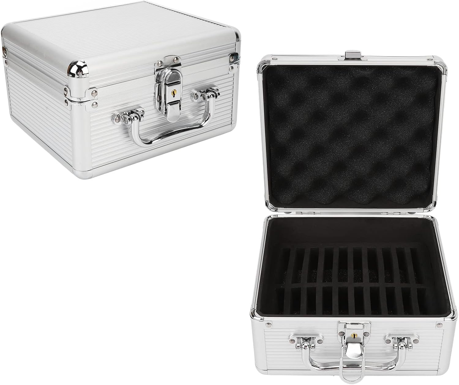 2.5" Hard Drive Storage Box, HDD Storage Box Suitcase with 20 Bays, External Hard Drive Carrying Case with Safety Lock Design image number 5