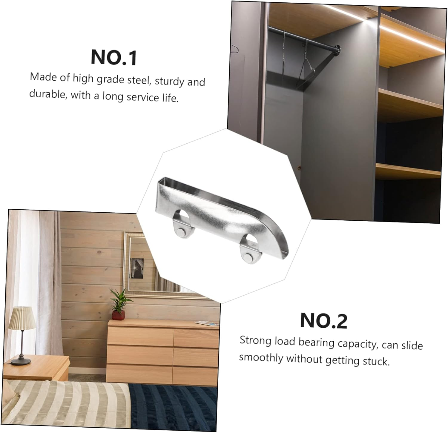 TEHAUX 24Pcs Sliding Cabinet Door Hardware Steel Wheel Bearing Patio Door Roller Window Roller image number 5