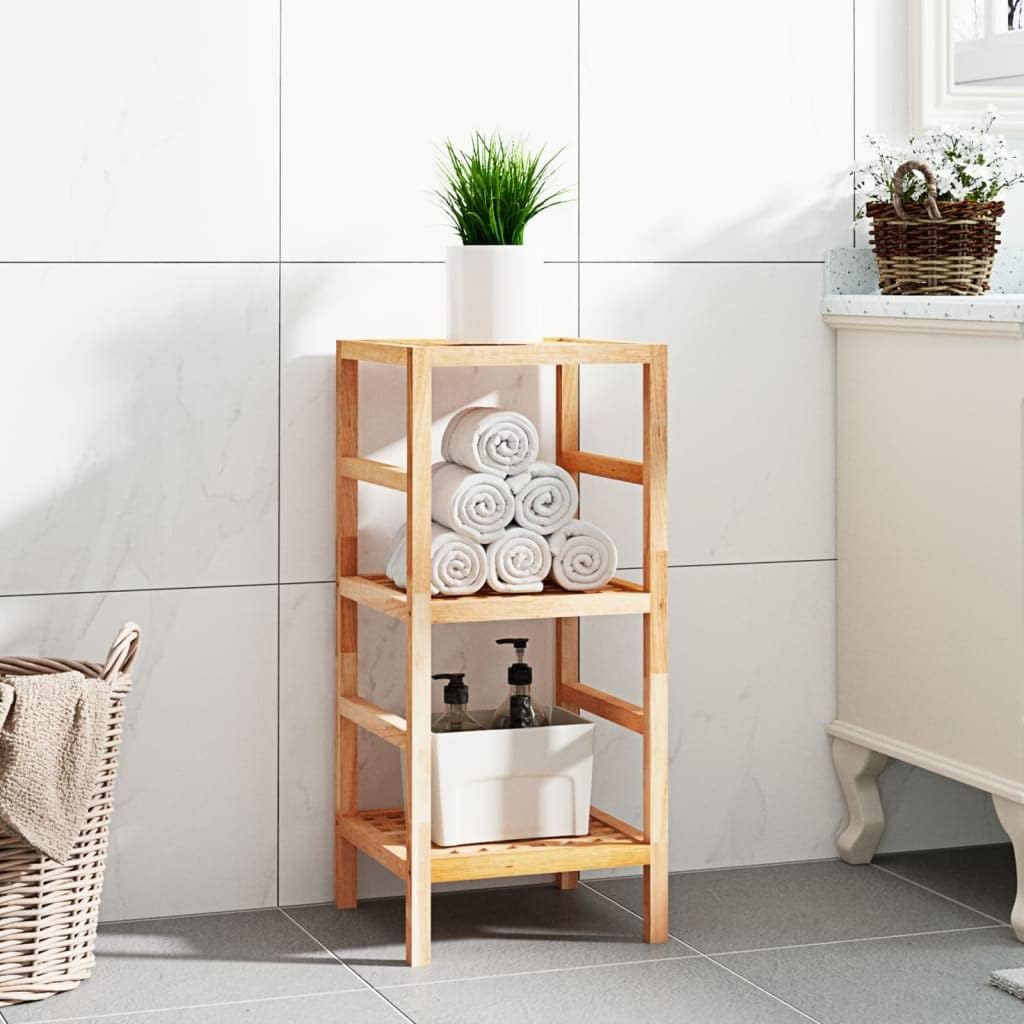 Bathroom Shelf 35.5X35.5X79 Cm Solid Wood Walnut Home Organisation image number 4