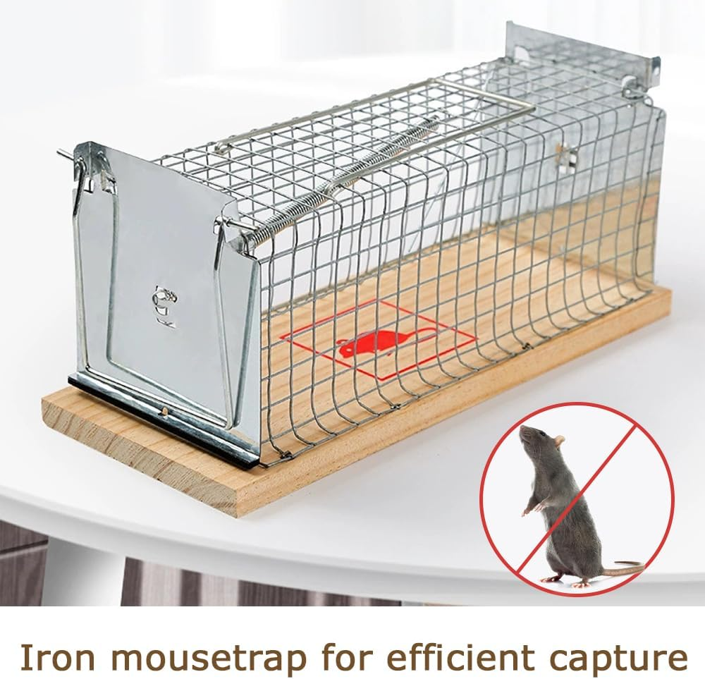 2 Pack Rat Trap Live,Mouse Rodent Trap,Live Mouse Cage,Small Rat Cage,Iron Rat Cage,For Indoor and Outdoor Vole Hamsters, Live Traps and Ready Release