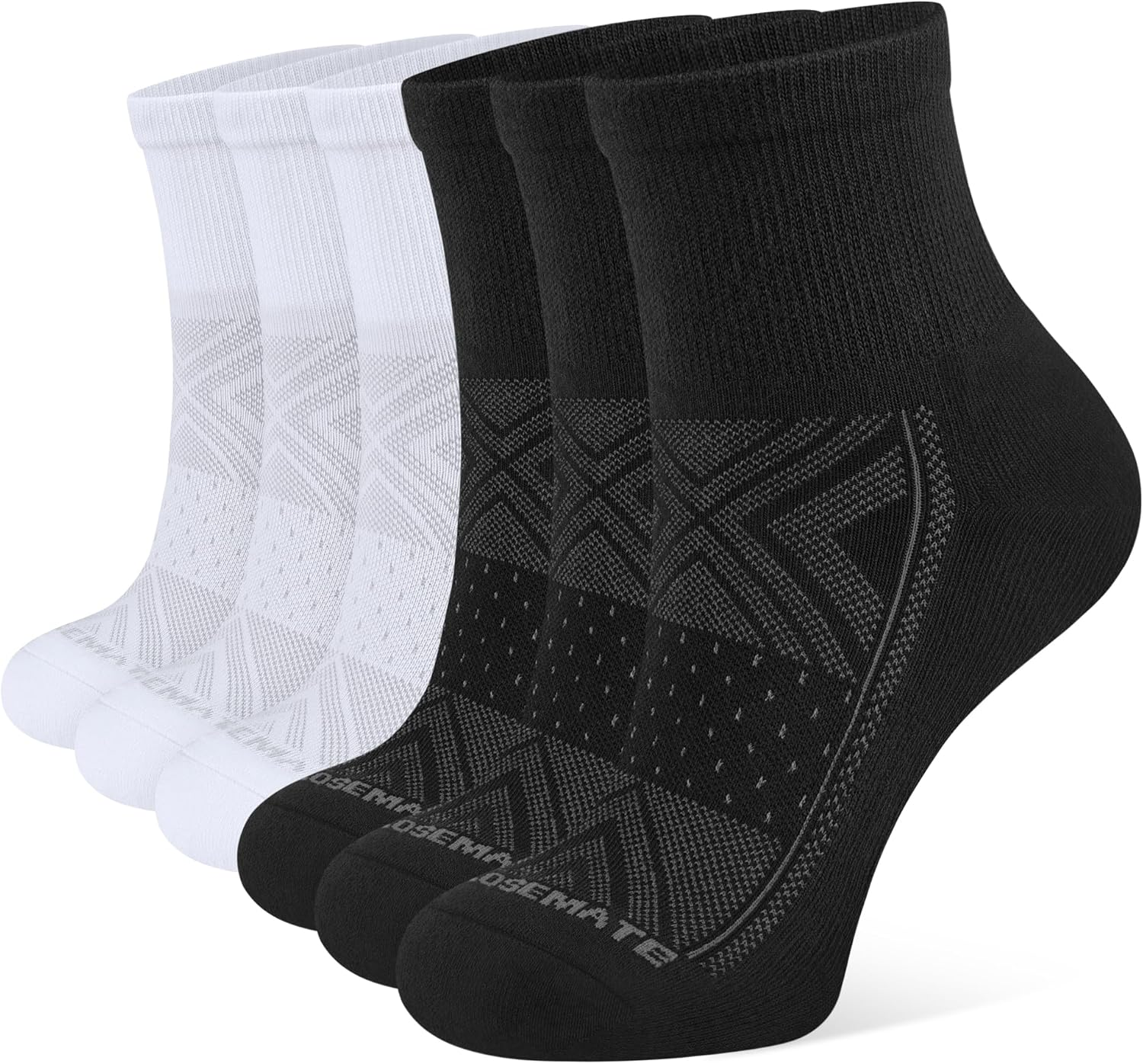 CLOSEMATE 6 Pairs Womens Ankle Athletic Socks Cushioned Cotton Comfort Breathable for Running Sports