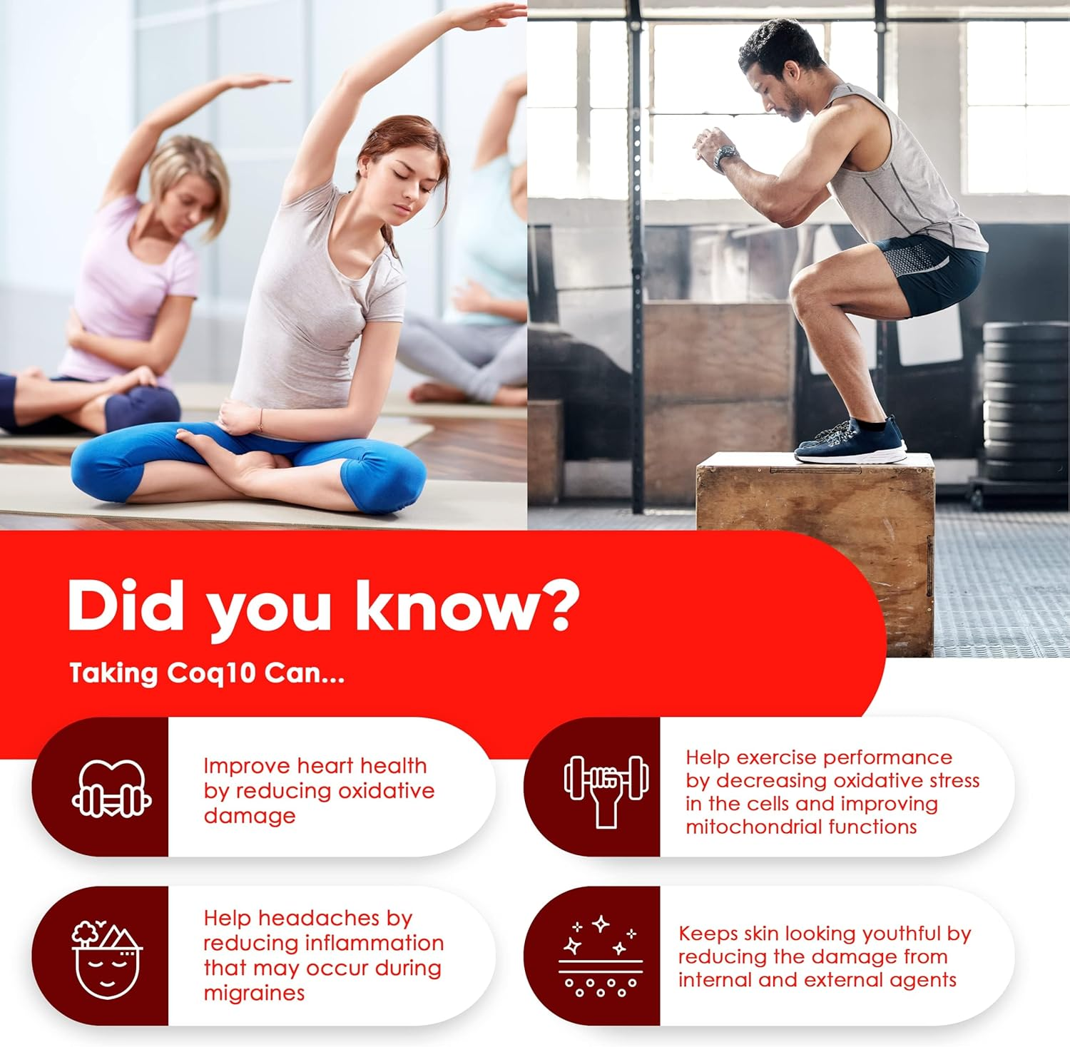 HIGH POTENCY 200MG Coq10 Ubiquinone Supplement &ndash; Coenzyme Q10, Improves Heart Health, Increases Energy, Reduced Migraines Is a Powerful Antioxidant, Gluten Free, NON-GMO, Vegan - 60 Capsules image number 1