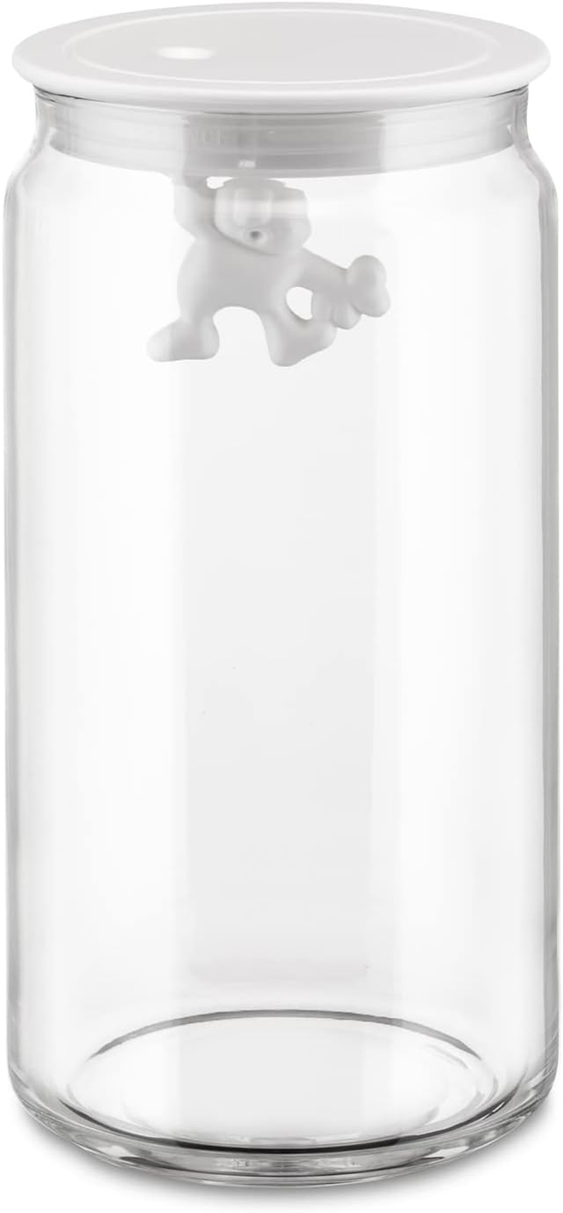 Alessi Gianni Glass Kitchen Box with Lid, Black, 15 Cm Height