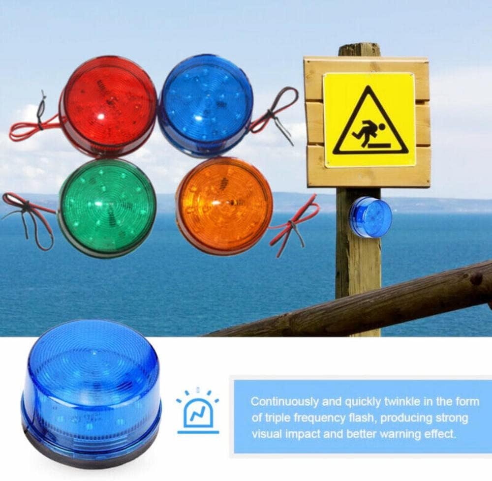 RUNAAJA 2PCS 12V Red LED Strobe Beacon Emergency Alarm Warning Flashing Light Signal Lamp Security Alarm for Car Truck Bus (Red) image number 1