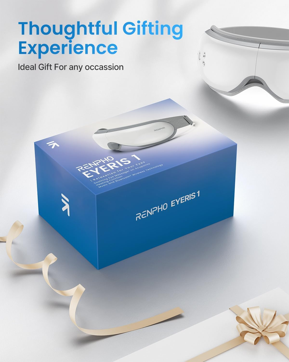 RENPHO Eyeris 1 - Eye Massager with Heat, Eye Massage Mask with Bluetooth Music, Compression, Eye Care Device for Relieve Eye Strain, Improve Sleep, Ideal Gifts for Women Men