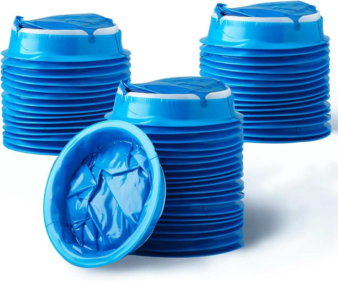 Angooni 50 Pcs Emesis Bags Disposable, Portable Vomit Bags, 1000Ml High Density Barf Bag, Leak Resistant Perfect for Air Sickness, Kids, Pregnant Women, Taxis Drivers, Car Motion Sickness image number 5