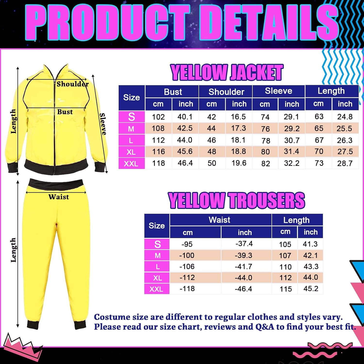 90S Rapper Celebrity Costume Set, Fancy Dress Accessories Kit with Black & Yellow Shell Suit, Hat, Black Goatee, Sunglasses, Gold Chain, Ring Hip Hop Outfit for Adults Halloween Stag Do Party