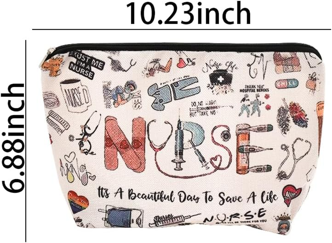 Nurse Cosmetic Bag Inspirational Graduation Gifts for Nursing Students Staff Nurses Week Birthday Appreciation Gifts for RN Nurse Coworker Friend Travel Makeup Bags image number 4