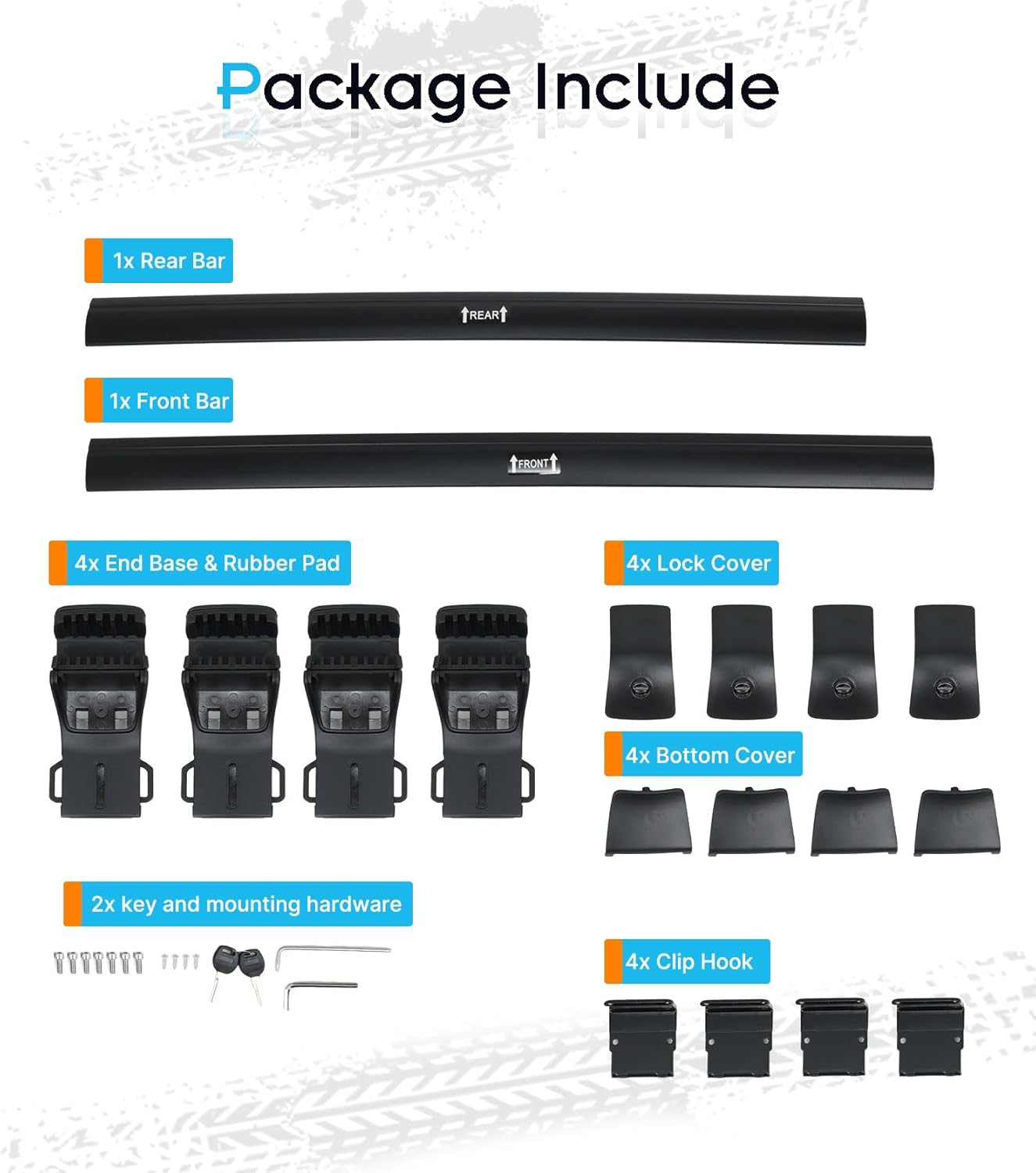 235 LBS Roof Rack for Ford Ranger 2012-2021, Anti-Theft Metal Lock, 2-Hole 2-Screw Mounting - Suitable for Carry Kayak Bike Gear image number 3