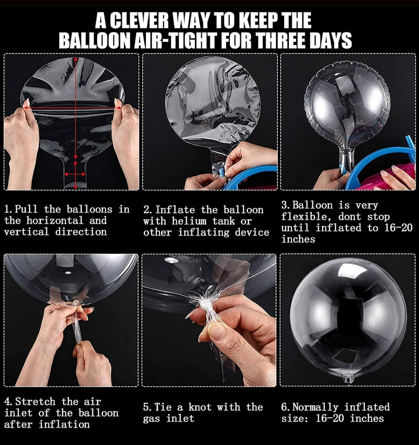 25Pcs 24Inch Bobo Balloons Middle Large Crystal Clear Transparent Bubble Balloon for Christmas Wedding Birthday Baby Shower Valentine'S Day Party Decoration