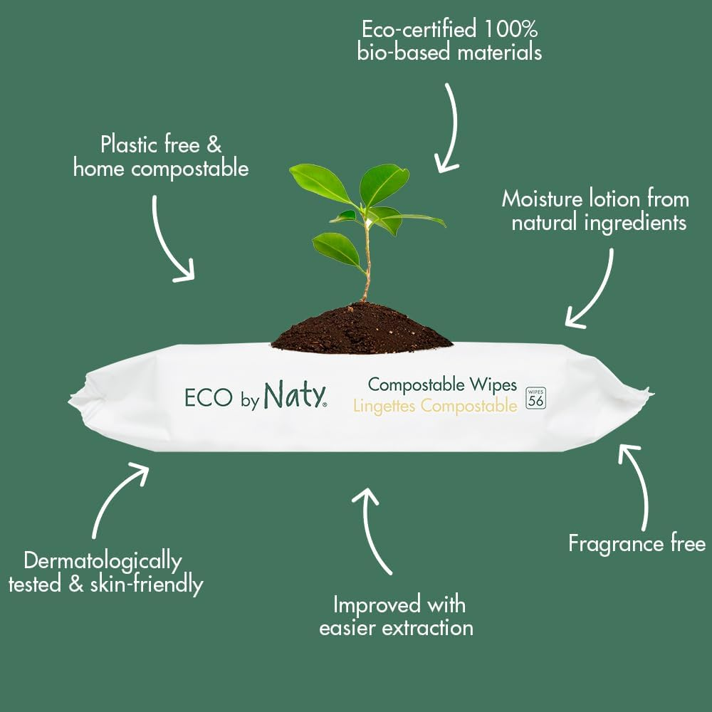 ECO by Naty Baby Wipes, Unscented, 12 Packs of 56 (672 Count) image number 4