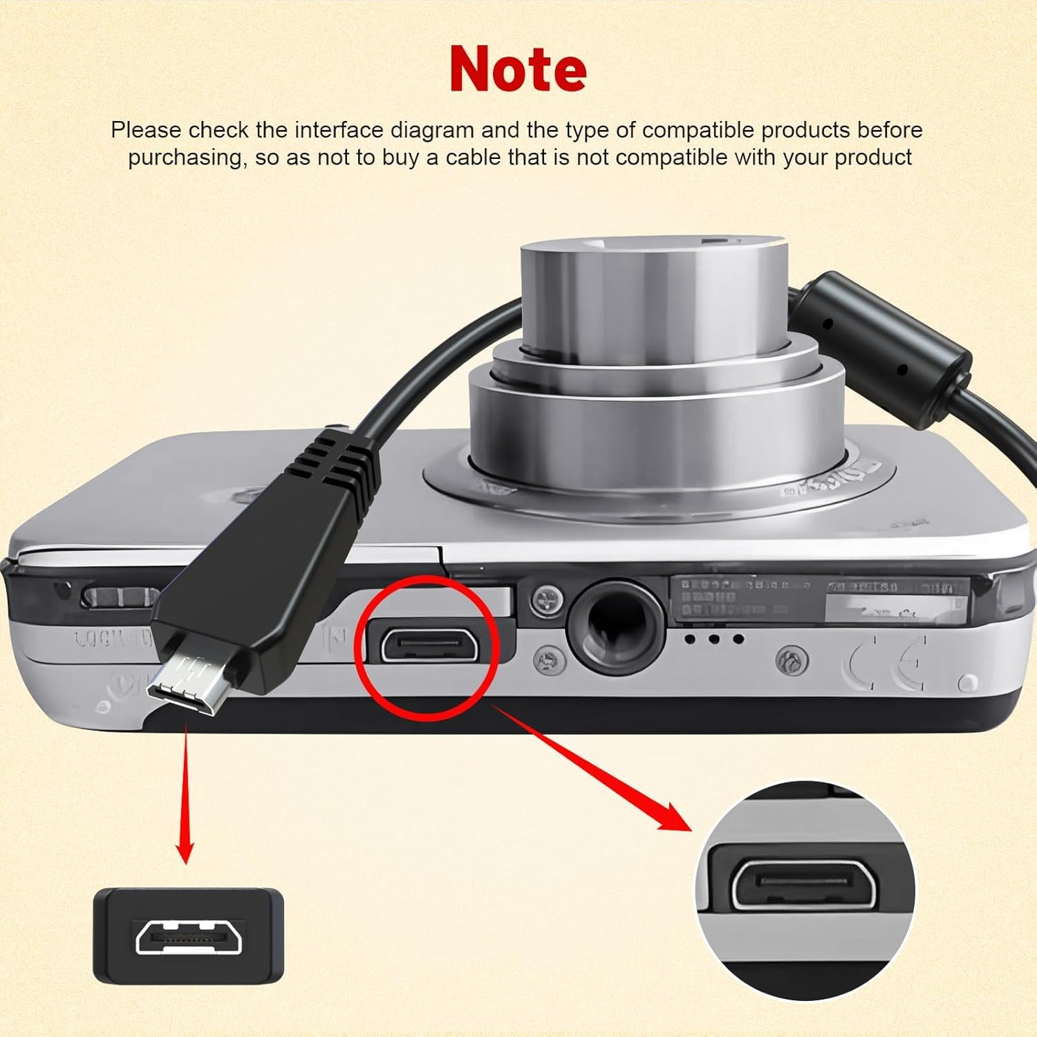 Replacement VMC-MD3 USB Data Charger Cable Cord for Sony Cyber-Shot DSC-TX10 DSC-TX5 DSC-TX55 DSC-W350 DSC-W570 DSC-W580 DSC-HX100 DSC-T110 DSC-T99 Digital Camera image number 4