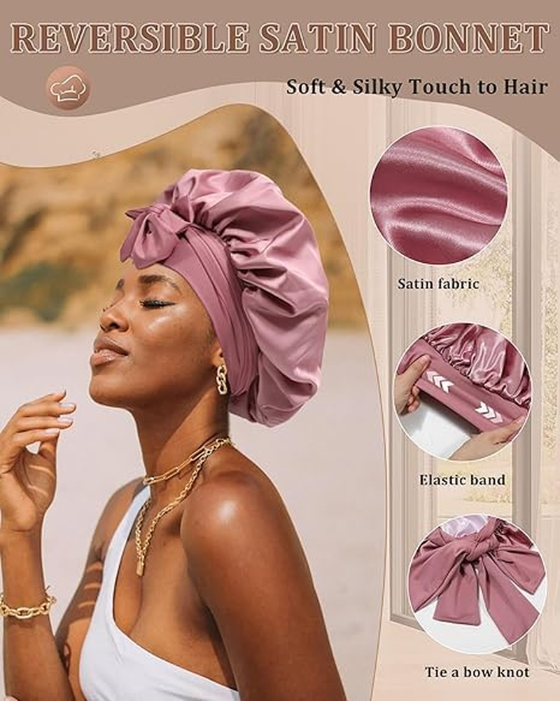 Shower Cap (Bean Paste + Pink) - Apricot Powder+Champagne image number 2