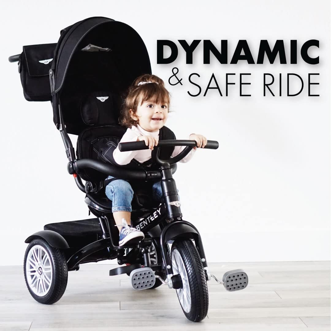 Bentley Trike - All Terrain Toddler Bike 6-In-1, Officially Licensed & Designed by Bentley Motors UK; Baby to Big Kid Tricycle Is a Compelling Statement of Performance and Luxury, Onyx Black (10M-5Y) image number 2
