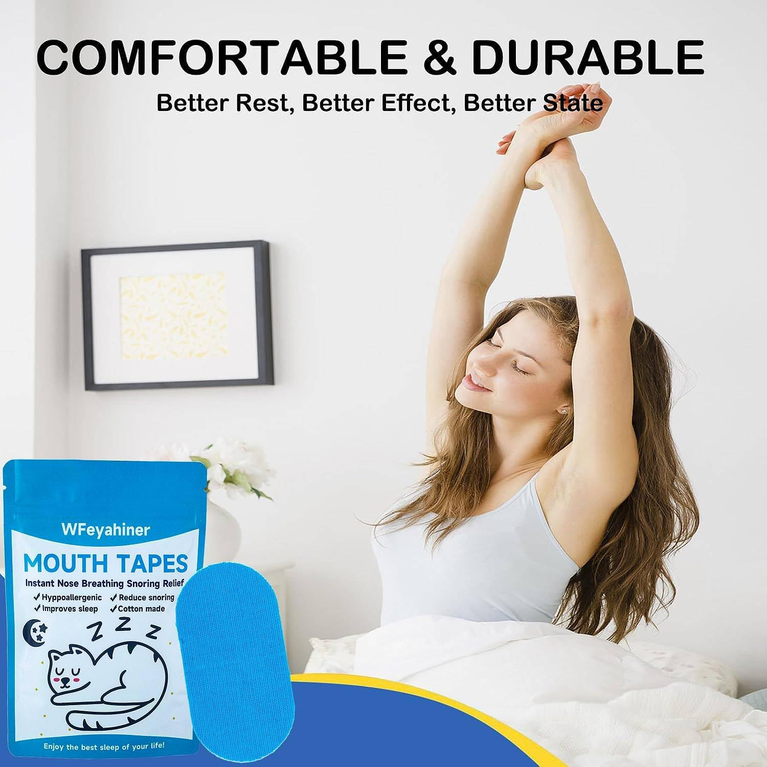 Mouth Tape for Sleeping, 40 Pcs anti Snoring Sleeping Tape, Cotton Mouth Strips for Better Sleep, Snore Tape, Improves Sleeping and Wellbeing image number 5