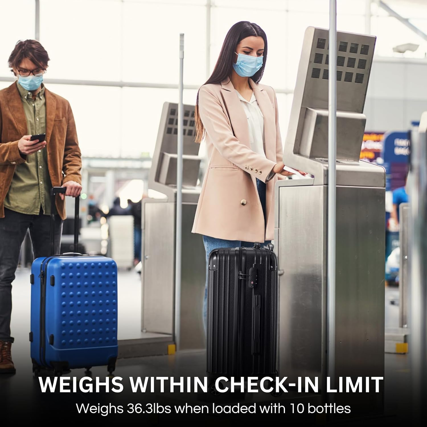 Wine Bottle Suitcase | Holds 10 Standard 750 ML Size Bottles | Universal Airplane Luggage Case, TSA Approved Wheeled Bag for Professionals and Consumers, Gift for Wine Lovers & Connoisseurs (24 IN), image number 1