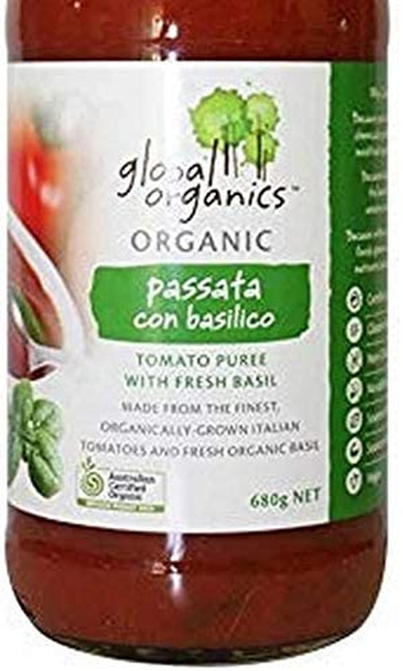 Global Organics Tomato Puree with Basil (Passata Con Basilico) Glass 680 G image number 3