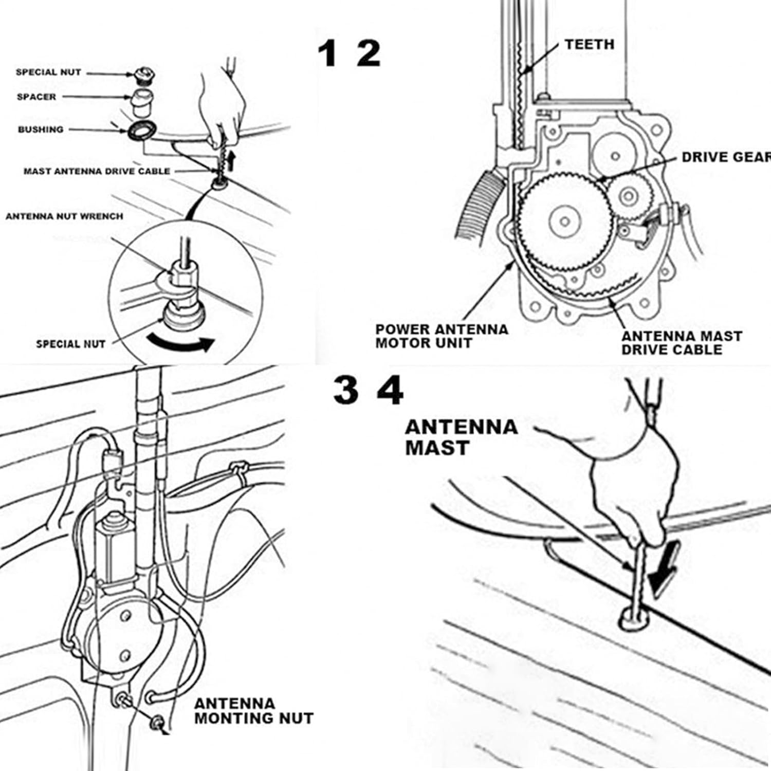 MAX COOL Mast Rope Antenna Radio Compatible with Holden Commodore VN VP VR VS VT VX VU 1988-2002 image number 2