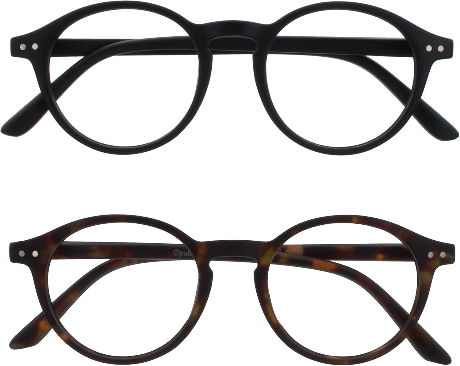 OPULIZE REY Reading Glasses - Retro round Frame - Mens Womens - Spring Hinges - R56
