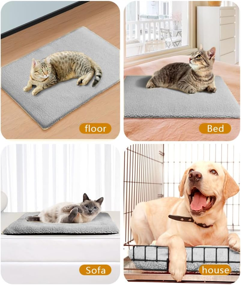 Mikiuly Self-Heating Cat Blanket, Self-Heating Blanket for Cats and Dogs, Heat Blanket for Dogs, Heat Blanket, Electric Blanket for without Electricity, Cat Bed, 60 X 48 Cm, without Electricity image number 6