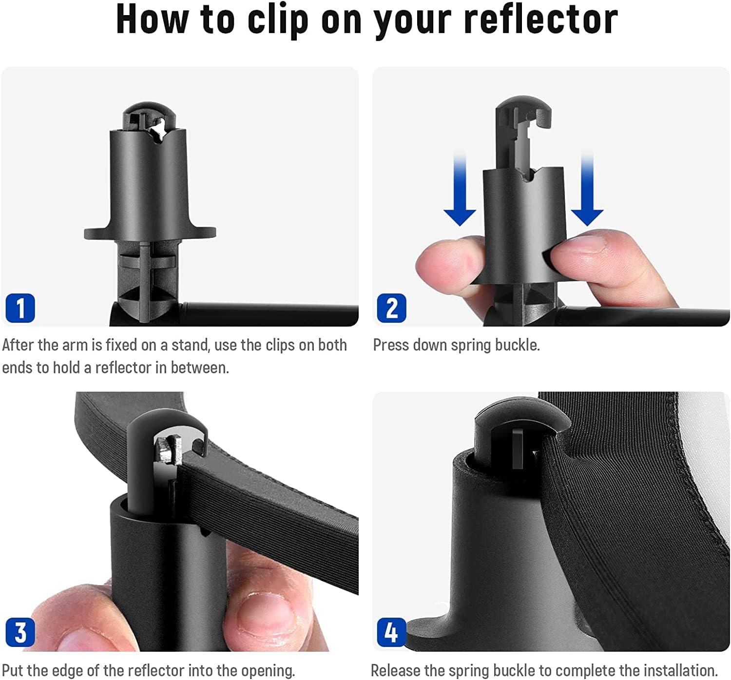 NEEWER Extendable Reflector Holder Arm, Photo Studio Telescopic 27.9&rdquo; to 47.2&rdquo; Boom Arm 360 Degree Swivel Reflector Bracket for Product and Portrait Photography, Ideal for Studio & Outdoor Photography image number 4