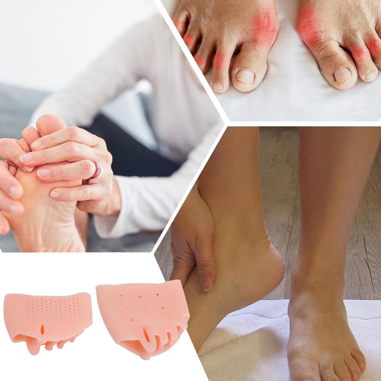 Toe Spacers for Feet | Foot Separators to Correct Bunions | Soft Women Metatarsal Cushion Toe Separators for Walking, Running, Yoga, Fitness image number 4
