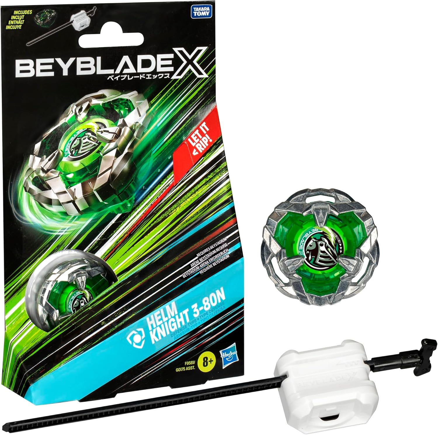 Beyblade X Helm Knight 3-80N Starter Pack Spinning Top and Starter image number 4
