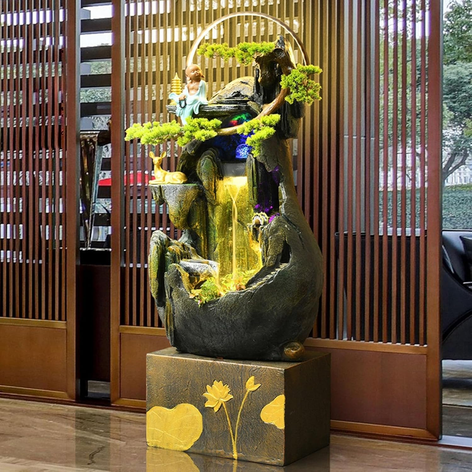 Outdoor Fountain Circulating Water Fish Pond Fountain Decoration Living Room Feng Shui Ball Courtyard Garden Landscaping(Medium) image number 3