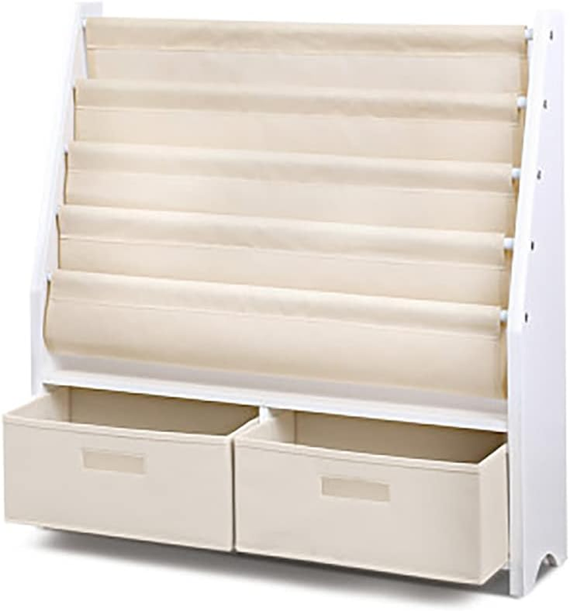 Keezi Kids Bookshelf, 4 Tiers Storage Book Shelf Bookshelves Corner Wall Toy Bookcase Rotating Display Shelves Home Living Room Bedroom Kindergarten Furniture, Safe Rounded Edges White image number 3