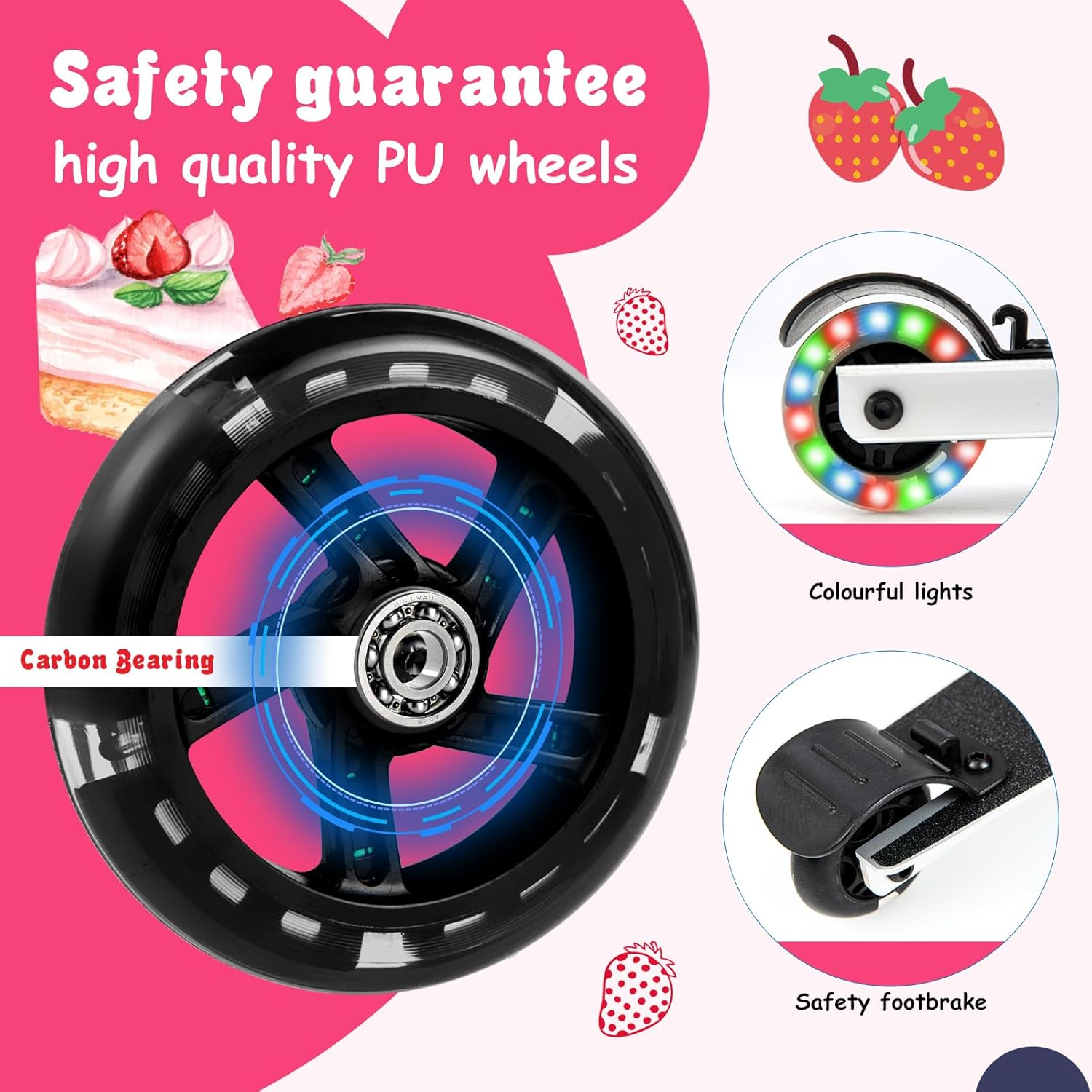 Costway 2-In-1 Ride on Scooter Suitcase, 19" Kids Travel Luggage with Waterproof EVA Shell & LED Flashing Wheels, Folding Scooter with Retractable Steering Handle for Boys & Girls image number 6