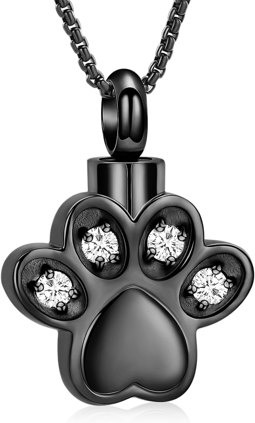 Paw Print Urn Necklace for Ashes Pet Paw Cremation Jewelry Ashes Necklace Keepsake Memorial Jewelry for Pet/Dog'S/Cat'S Ashes Pendant Gifts for Men/Women