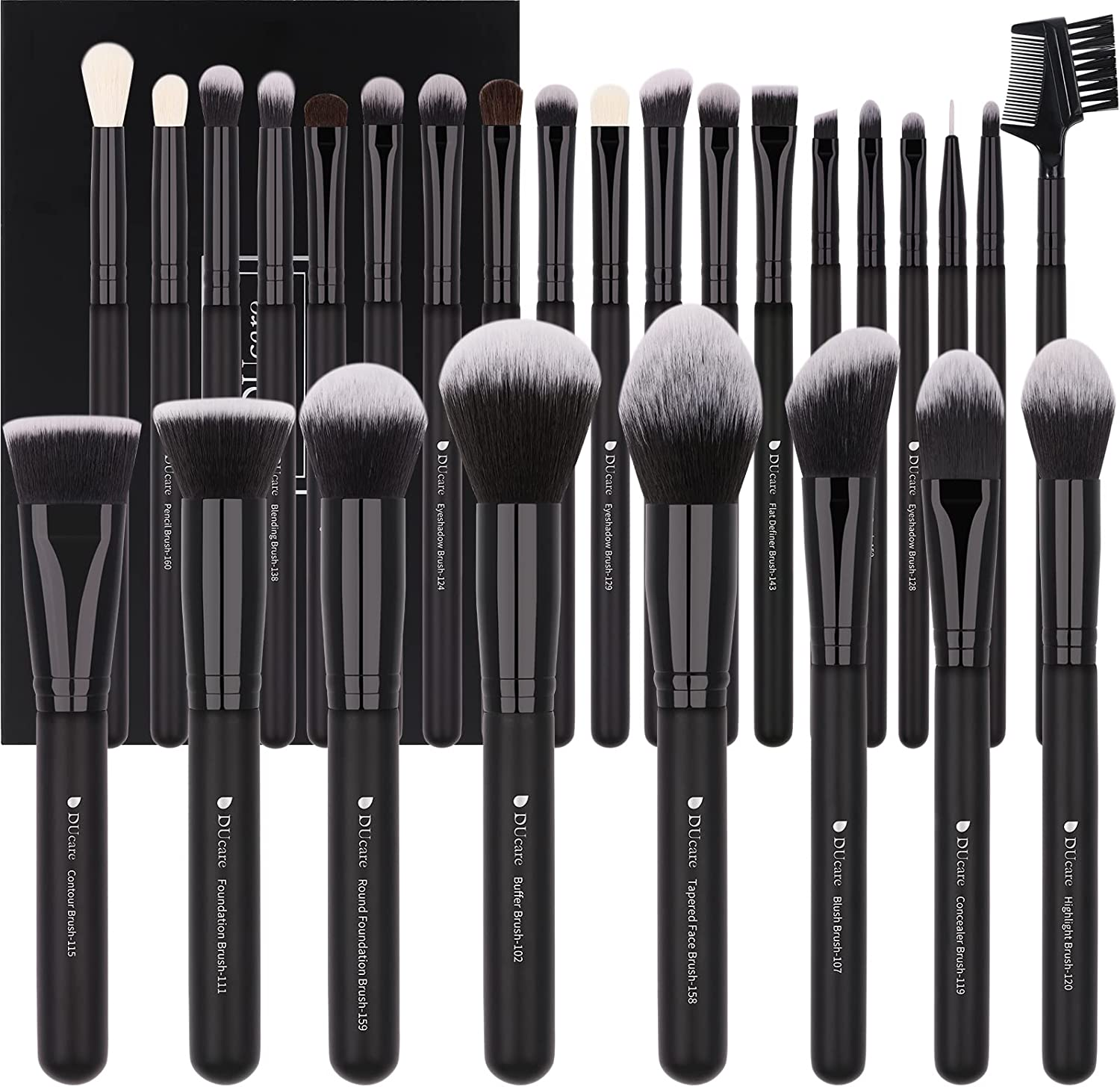 Ducare Makeup Brushes 27Pcs Professional Makeup Brush Set Premium Synthetic Goat Pony Hair Foundation Eye Blending Face Make up Brush Kit