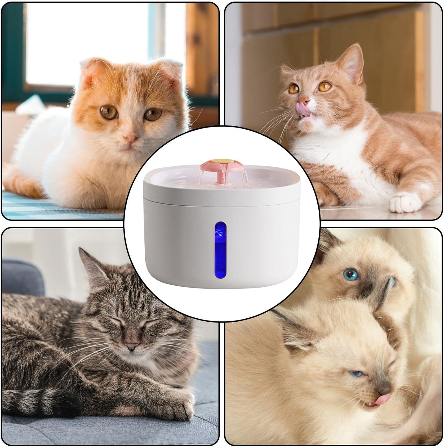 Pet Drinking Fountain, Cat Hydration Bowl, Pump, Large Capacity Fountain, Pump Cat Hydration Fountain with Usb Plug-In for Bedrooms and Dining Rooms.