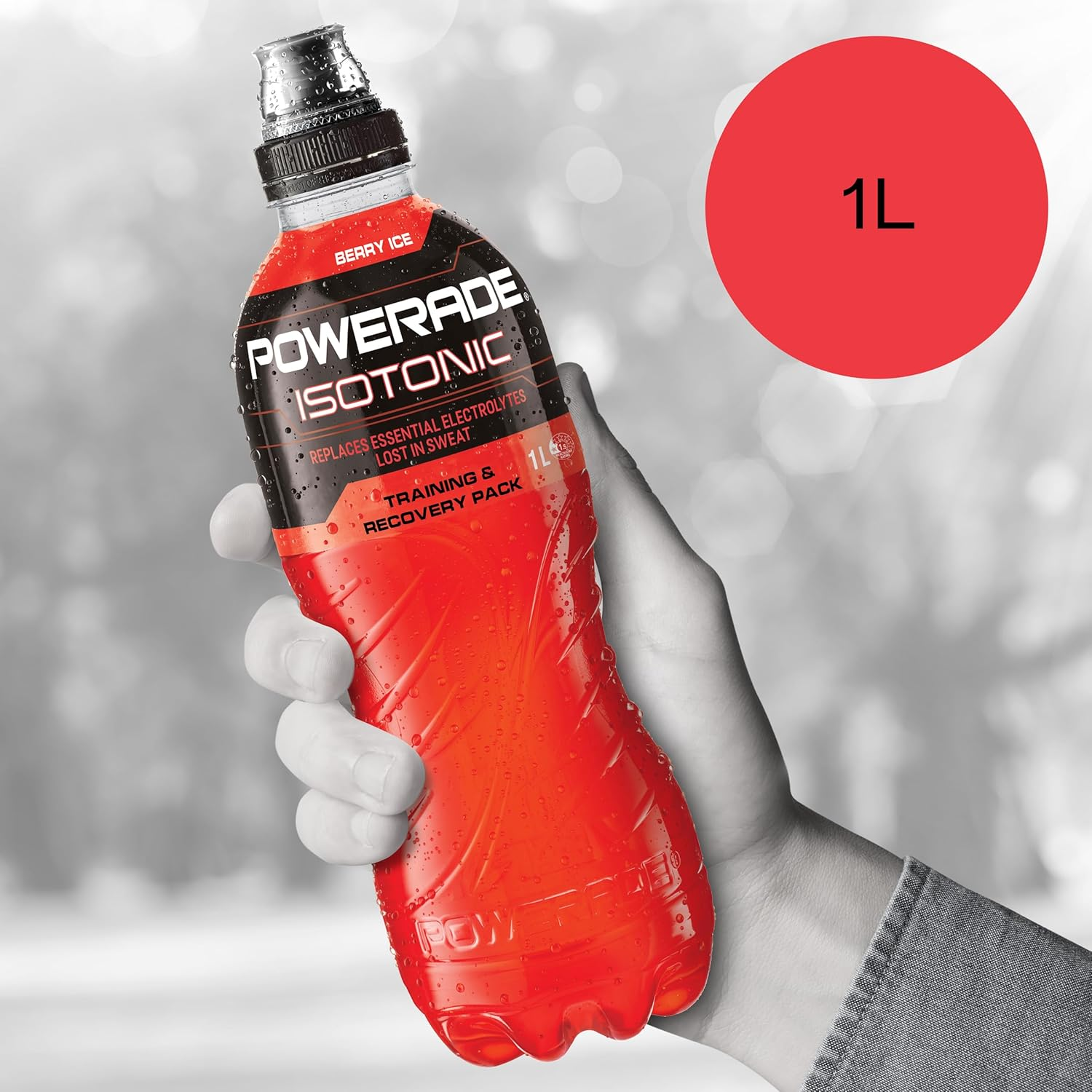 Powerade ION4 Berry Ice Sports Drink Multipack Sipper Cap Bottles 12 X 1L image number 3