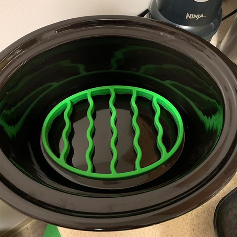 WADY Silicone Roasting Rack, Non Stick Easy-Clean Cooling Rack, Heat-Resistant Cooling Roasting Rack Air Fryer Rack, Silicone Pressure Cooker Roasting Rack Accessories for Meat Vegetables (Green) image number 1