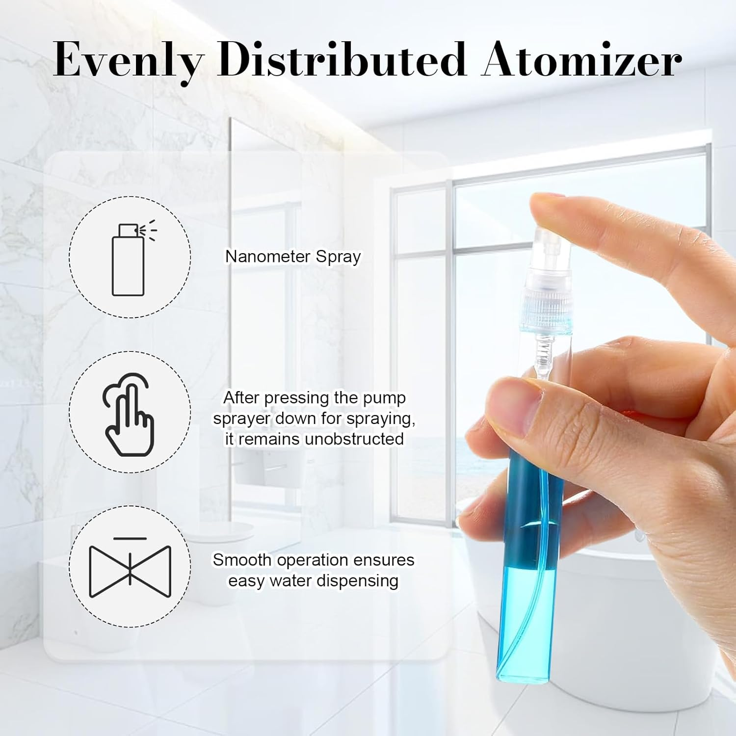 Debbery 12Pcs Mini Spray Atomizer Empty Bottles, Sizes in 2Ml, 5Ml, 10Ml, Portable Mist Plastic Refillable Sample Bottle, for Travel, Perfume Sampling and Carrying Liquid Cosmetics image number 5