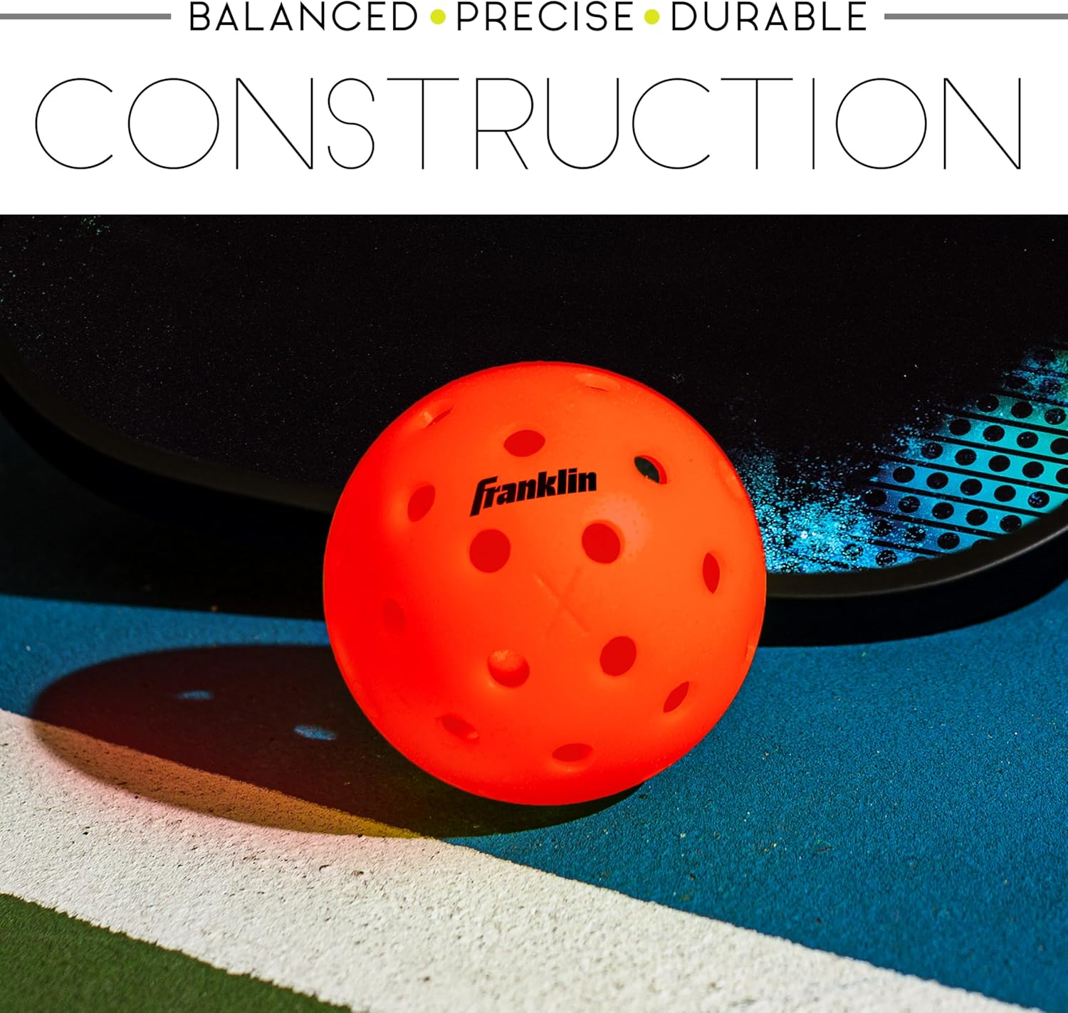 Franklin Sports X-40 Pickleball Balls - USA Pickleball Approved - 3 Pack Outdoor Pickleballs - Ember - US Open Ball image number 1
