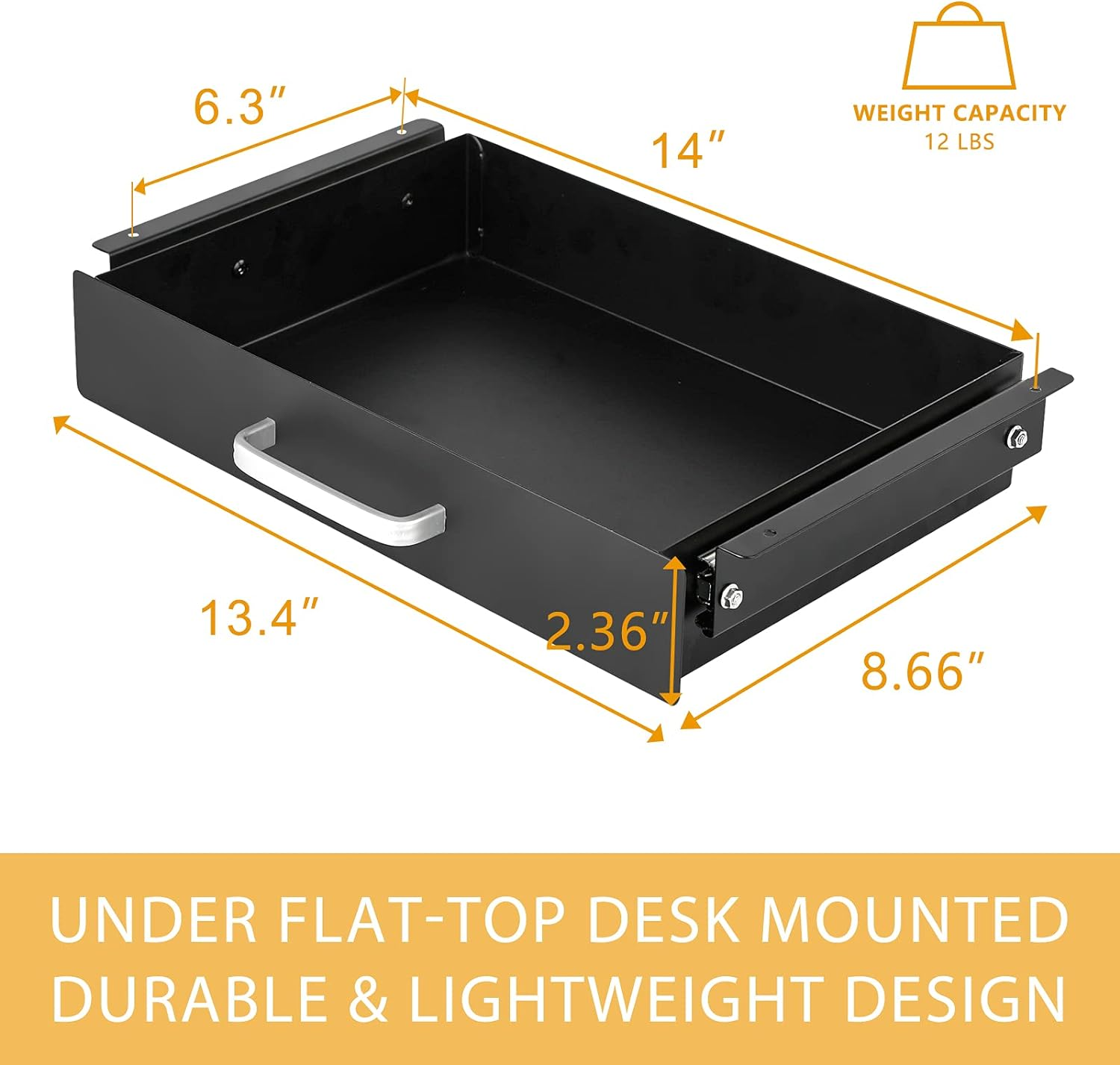 Gome under Desk Pull-Out Drawer - Storage Organizer Office Mounted, Easy Slide-Out Pencil Drawer for Saving Space, under Flat-Top Desk Storage Ideal for Sit-Stand Workstation image number 6