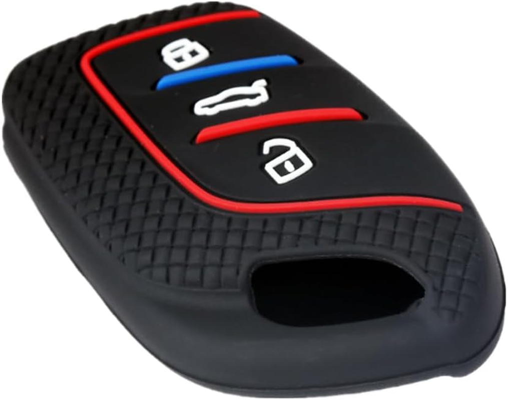 Honeycomb Pattern Silicon Car Key Cover Cases for Roewe RX3 RX8 ERX5 RX5 I6 I5 MG4 MG5 MG6 MG ZS EV HS EHS ZX GT 3 Buttons (Black) image number 5