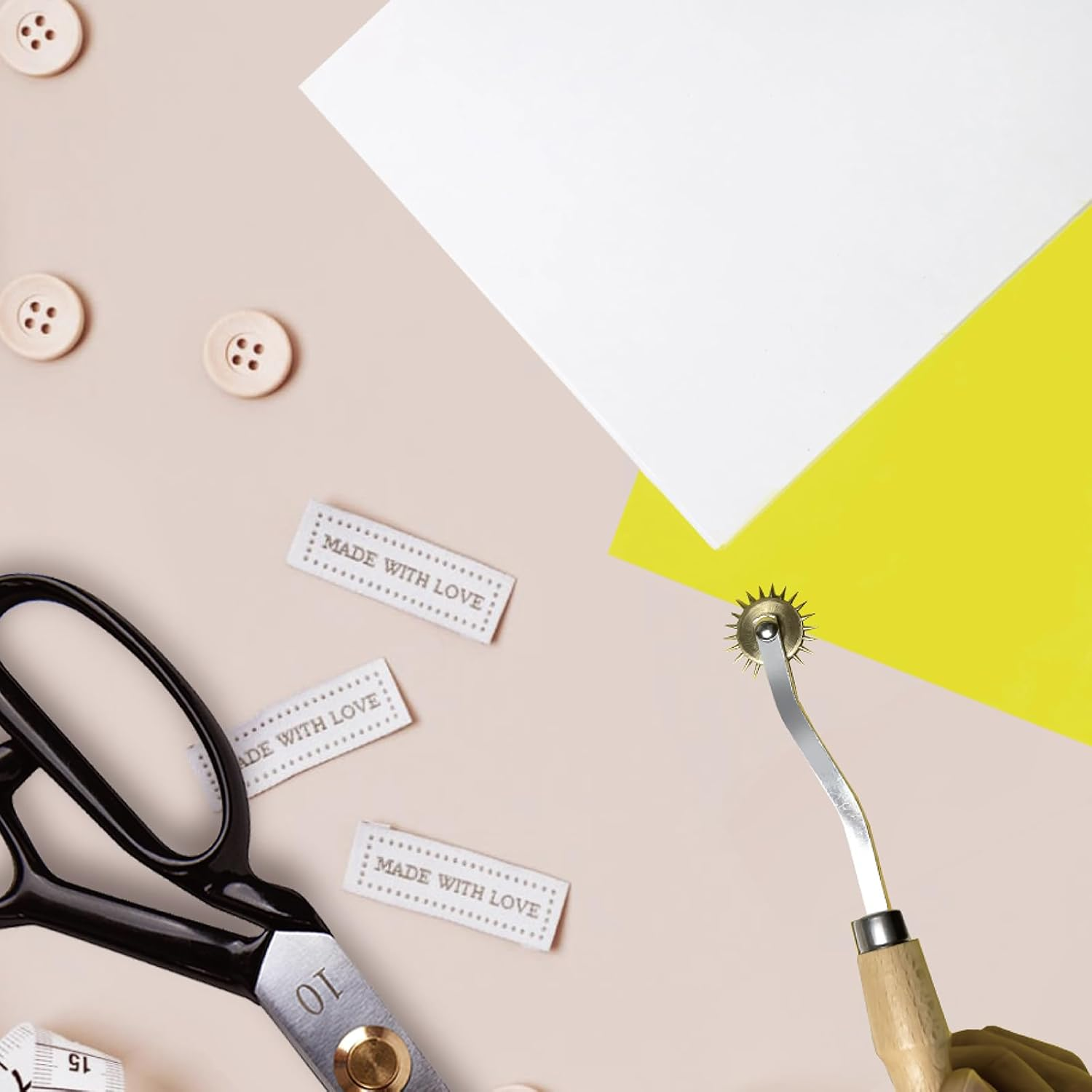 KEARING Tracing Paper for Sewing - Large 82 X 57Cm, 1 X Yellow and 1 White Fabric Tracing Paper for Dressmaking, Embroidery and Crafts, Works with Tracing Wheel