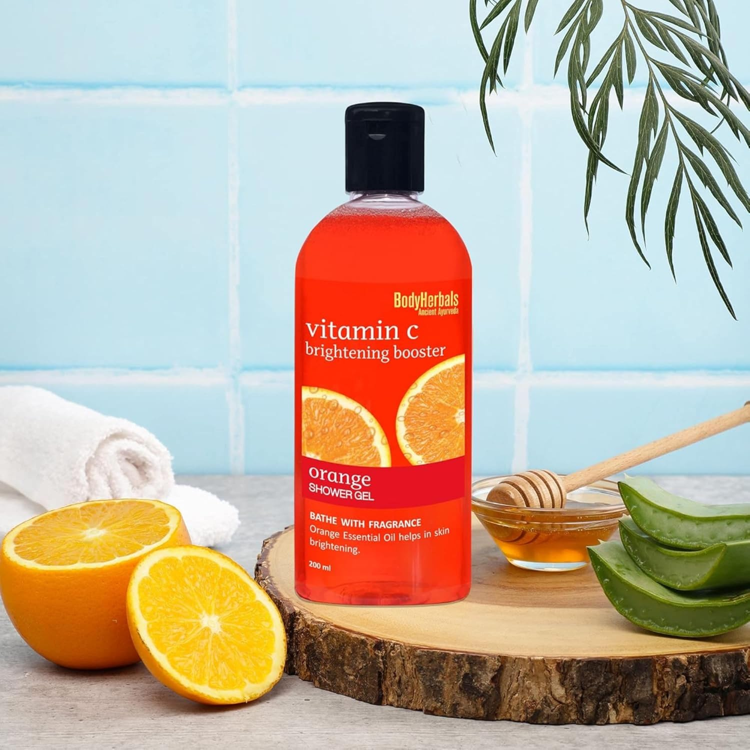 Bodyherbals Brightening Booster Orange Shower Gel with Skin Conditioners, 200Ml image number 4