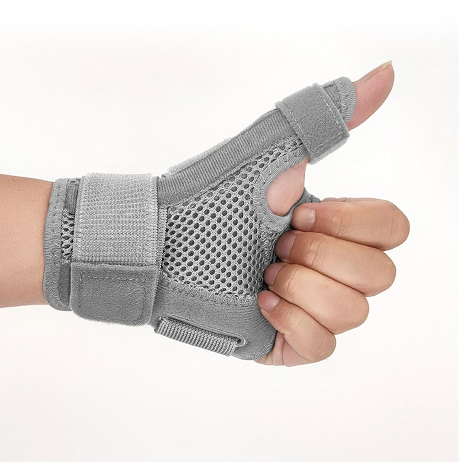 Thumb Spica Brace Support Strap for De Quervains Tendonitis and Arthritis Relief Left Right Hand Adjustable Wrist Splint Premium Quality Universal Fit Grey image number 2