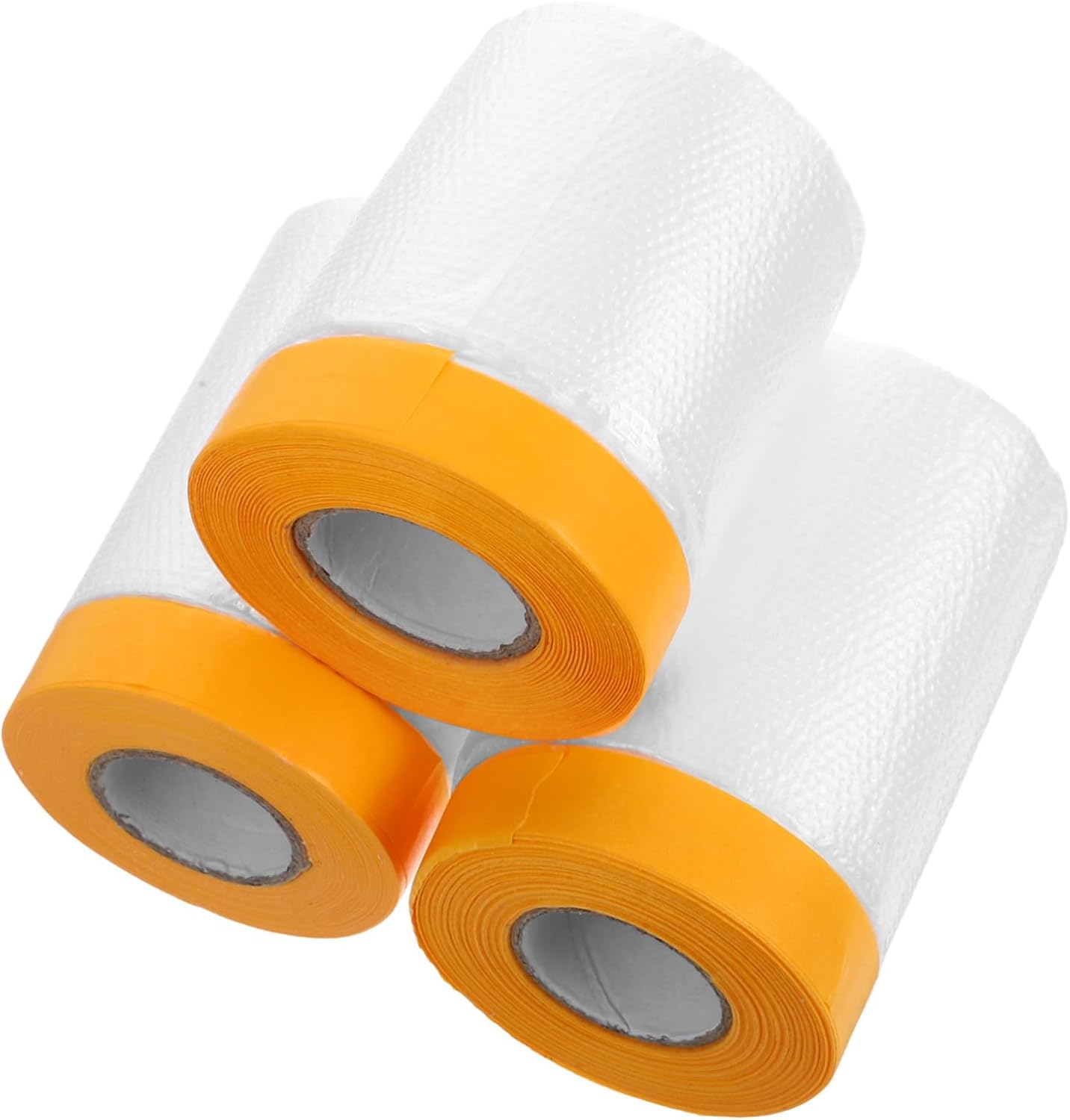 3 Rolls Pre-Taped Masking Films Furniture Protective Film Car Masking Tape Plastic Cover for Painting image number 4