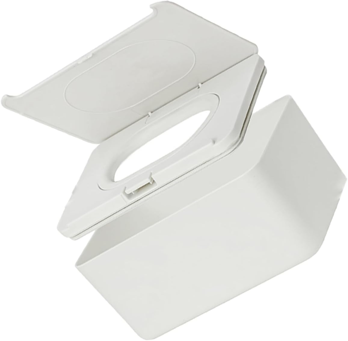 Ciieeo Wipes Dispenser Tissue Box Cover Plastic Wipe Holder Refillable Storage Case Portable for Home and Travel White image number 2