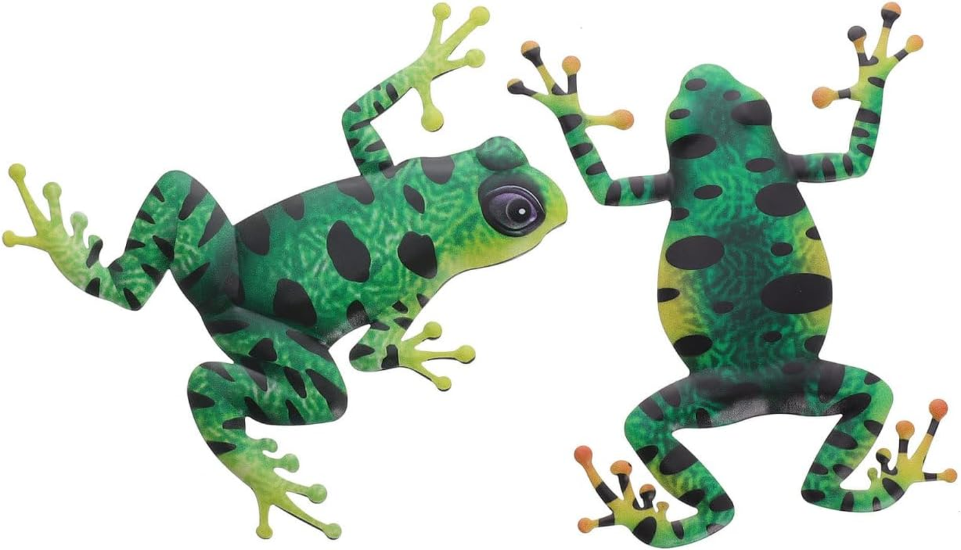 LIFKOME Creative Household Decor Vivid Iron Frogs Decor 2Pcs Iron Wall Hanging Sculptures Artistic Home Craft for Interior Wall Decoration image number 6
