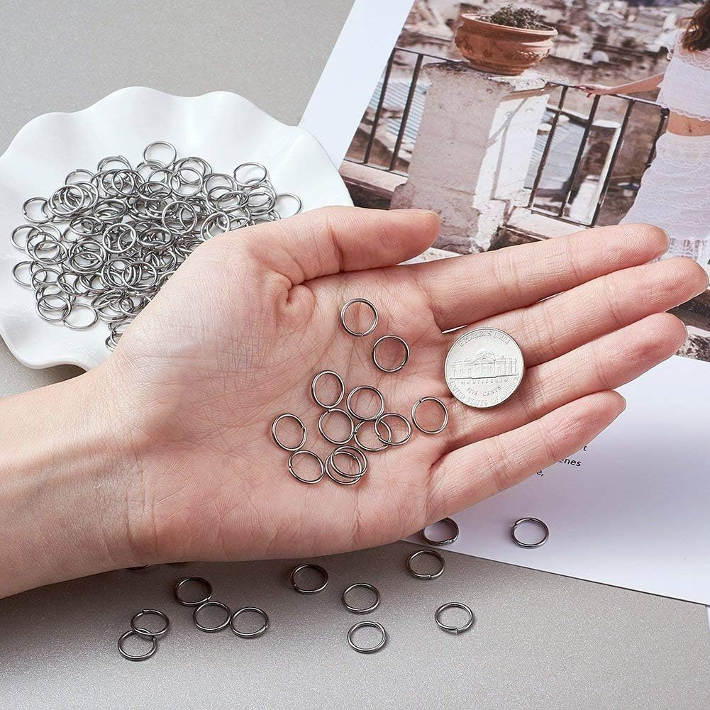 YBVABE Stainless Steel Jump Rings 10Mm 18 Gauge 2000 Pieces 10X1Mm Open Jump Rings Connectors Chainmail Making Jewellery Findings with Case image number 6