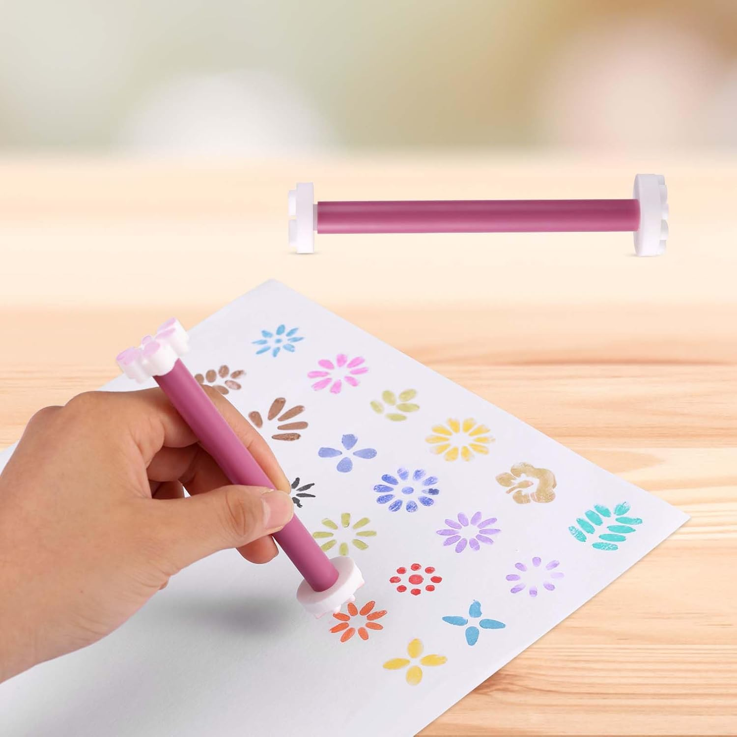 10Pcs Dual-Ended Flower Dotting Tools, 20 Shapes Plastic Dotting Pens Cute Mandala Painting Tools for Crafts Nails & DIY Decor (Purple) image number 2