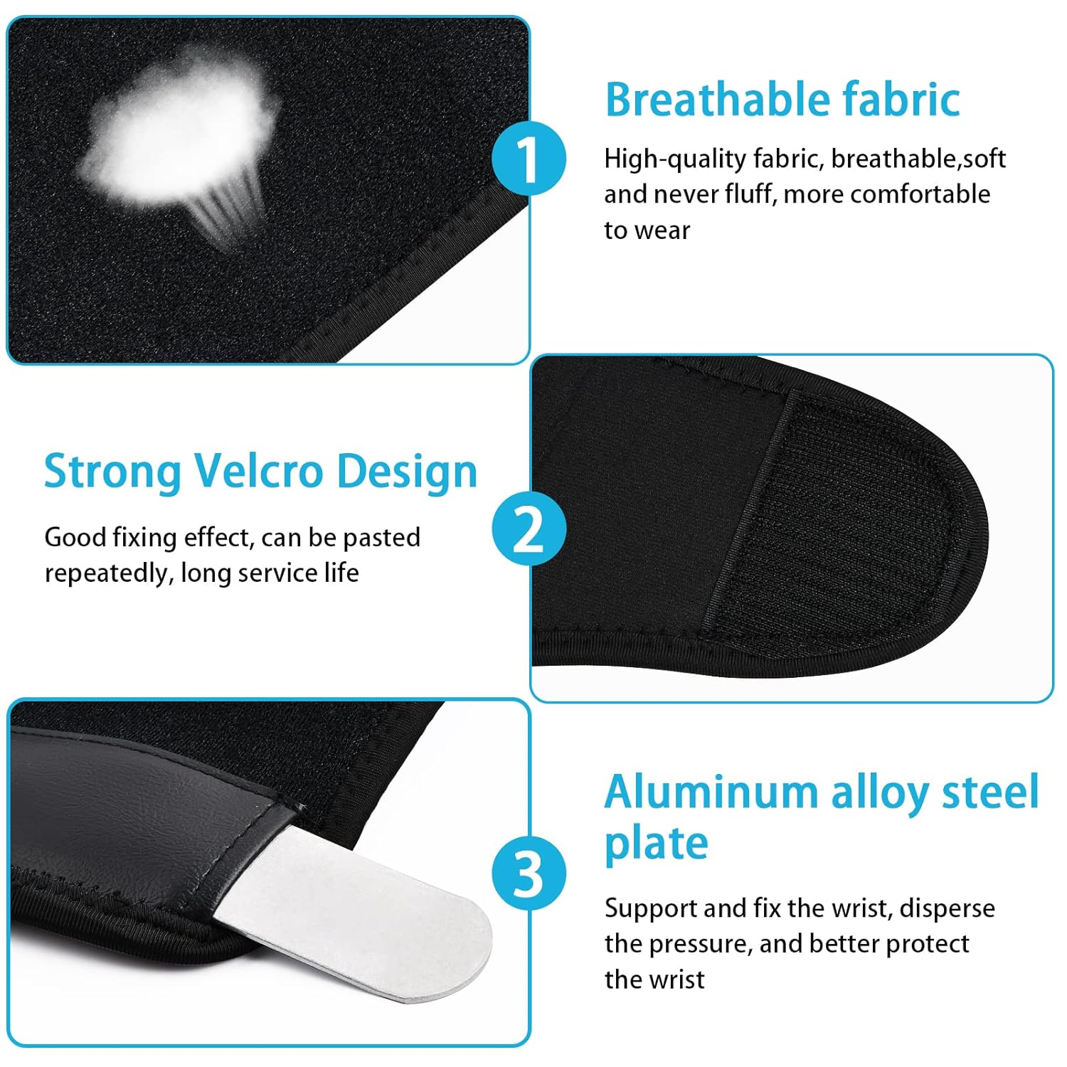 Wrist Support for Arthritis Sprain Fracture, Adjustable Wrist Strap with Splint Brace Carpal Tunnel Wrist Splint Breathable Wrist Brace Provides Wrist Support for Right Hand image number 5